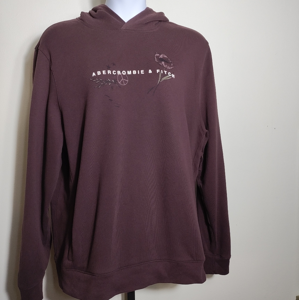 Abercrombie & Fitch Soft A&F Fleece Hoodie Women's XXL Burgundy Activewear